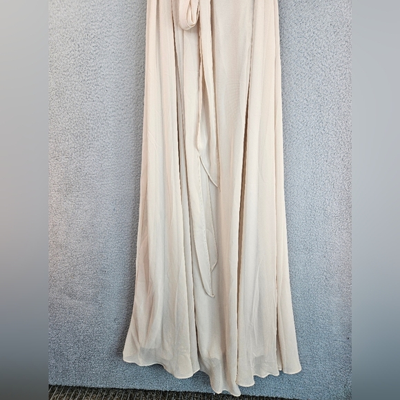 After Six Gown Womens Sz 14R Champagne Lux Chiffon Draped Flowy Romantic **READ* - Picture 5 of 14